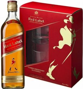 Johnnie Walker Red Label 0,7l 40% + 2 sklenice